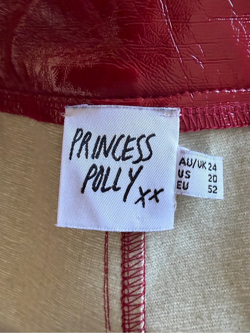 Princess Polly Madi Pu Pant Red - Picture 5 of 6